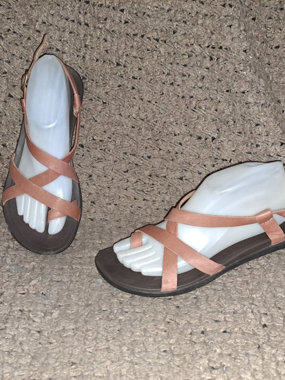OLUKAI-Upena-Cedar Rose Leather Strappy Sandals-20288-CW48-SZ 8-Near Mint